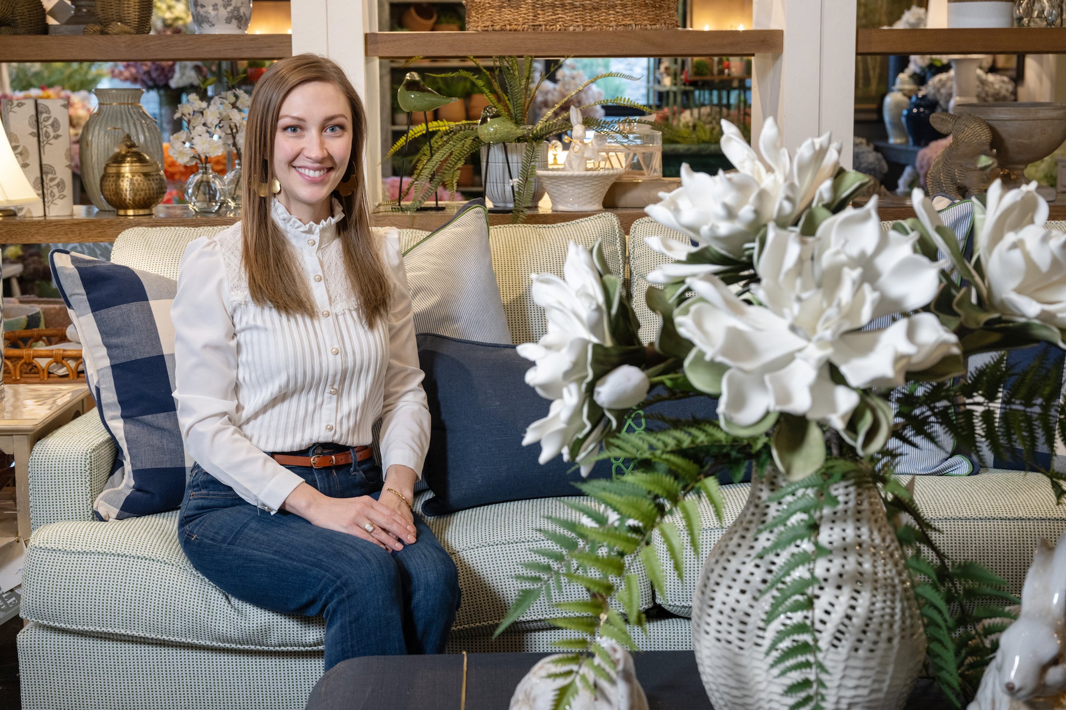 Katie sitting on Sofa