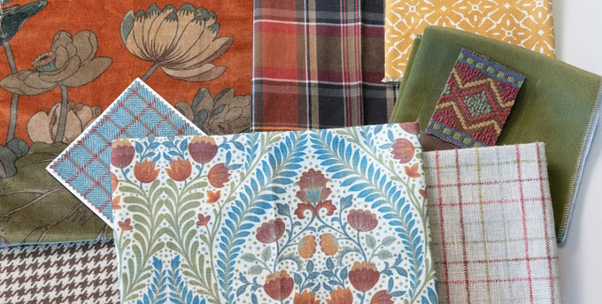 aerial view of botanical fabric