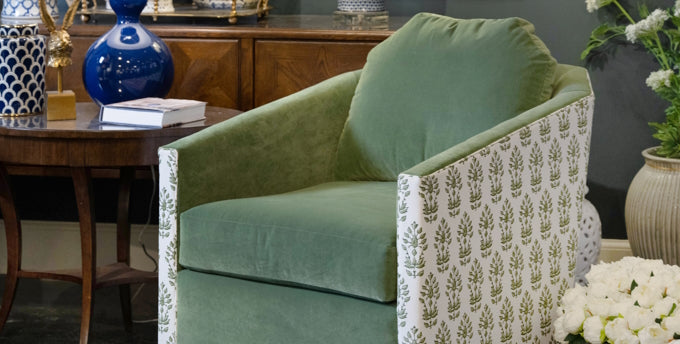 green upholstery