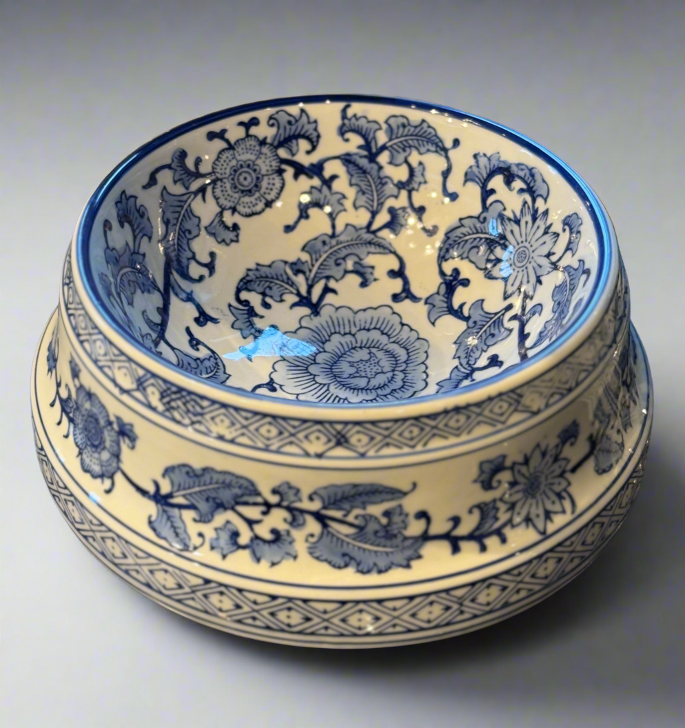 Blue and White Porcelain Dog Bowl – Nell Hill's