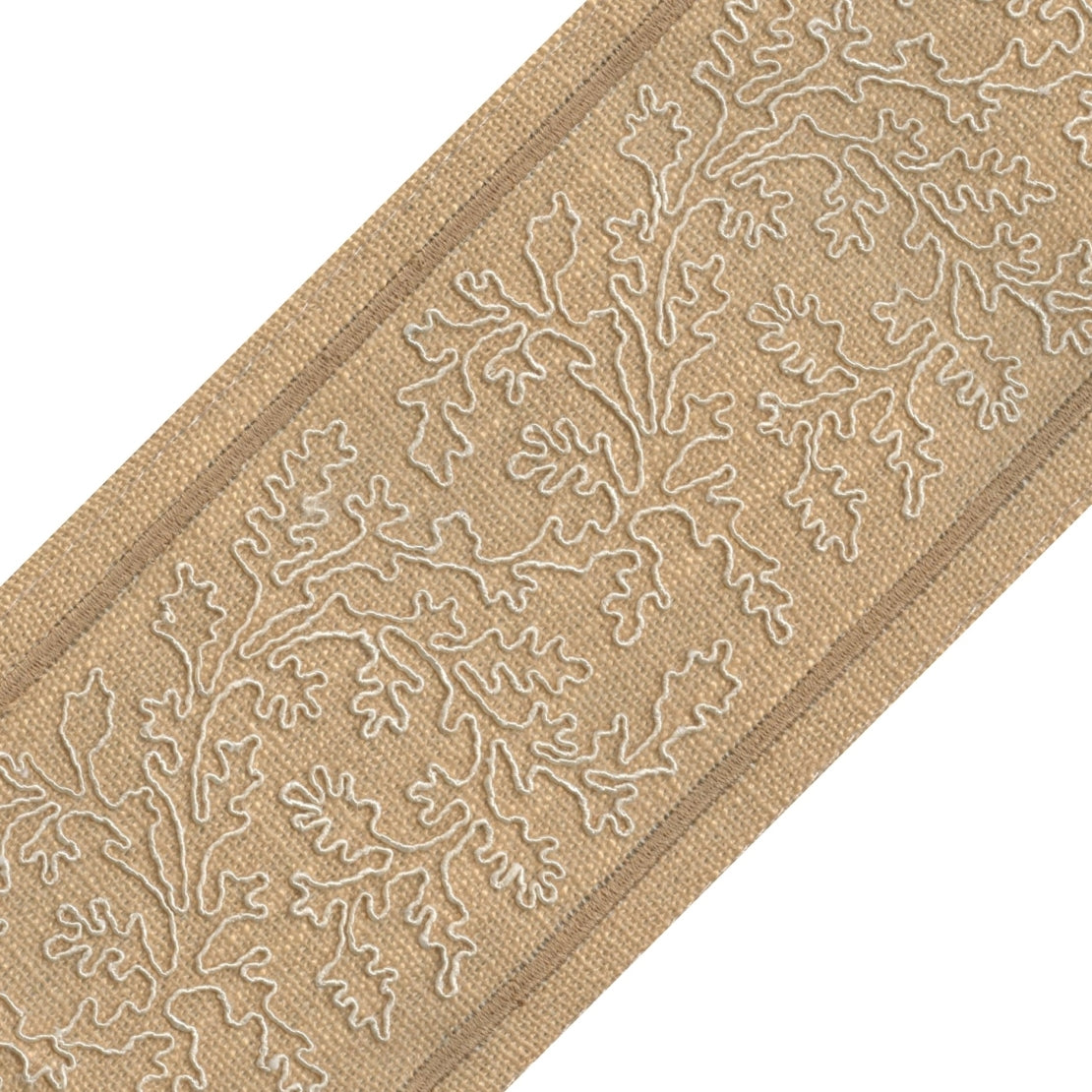 Alicante Beeswax Tape Trim by the Yard from Nell Hill's with raised cording in a leaf pattern