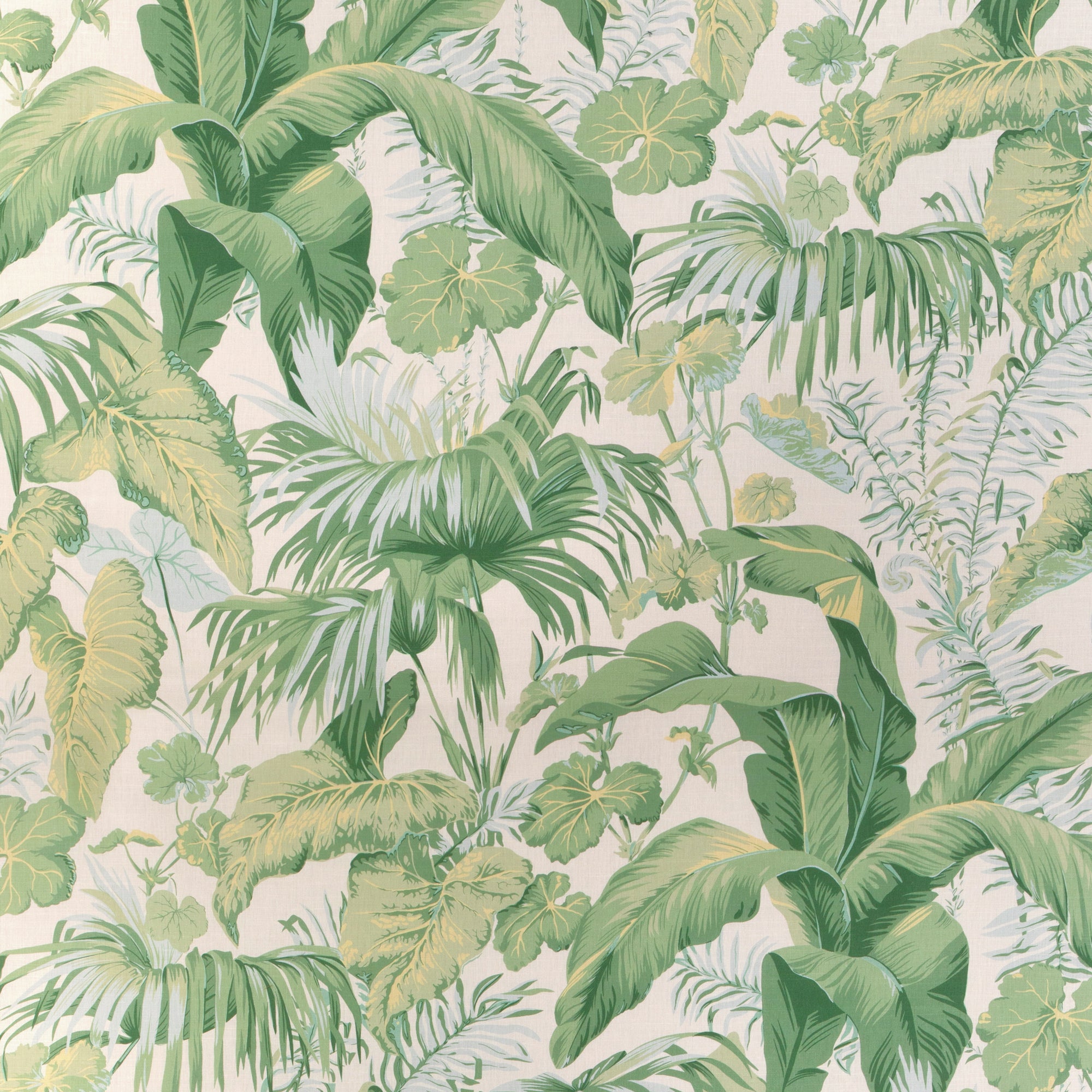 Arbor Palm tropical green and blue palm leaf fabric by the yard from Nell Hill's