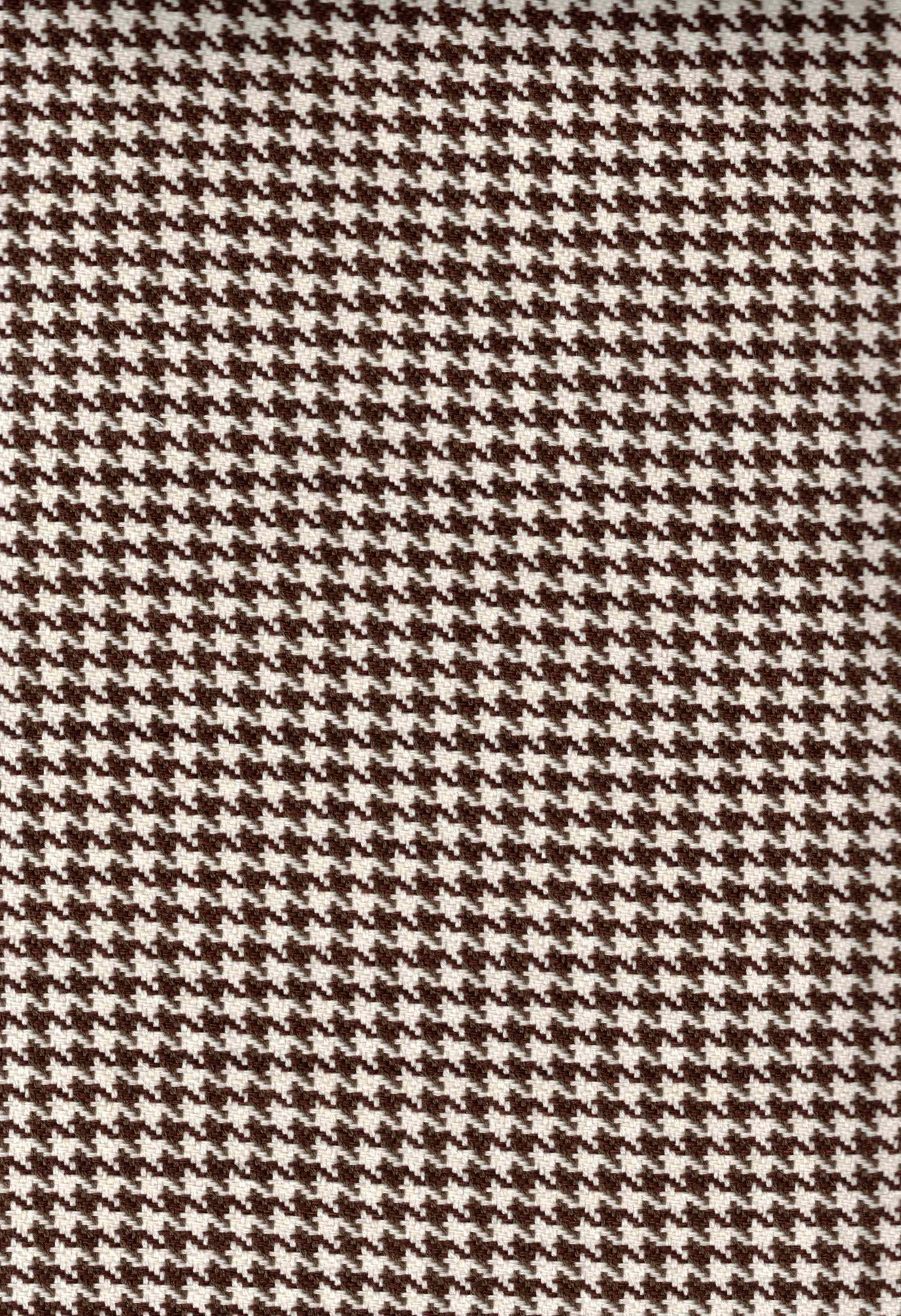 Atchison Midnight brown and white cotton houndstooth upholstery fabric by the yard from Nell Hill's