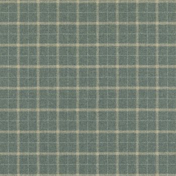 Bowmont Teal Wool Plaid tartan luxury upholstery fabric by the yard