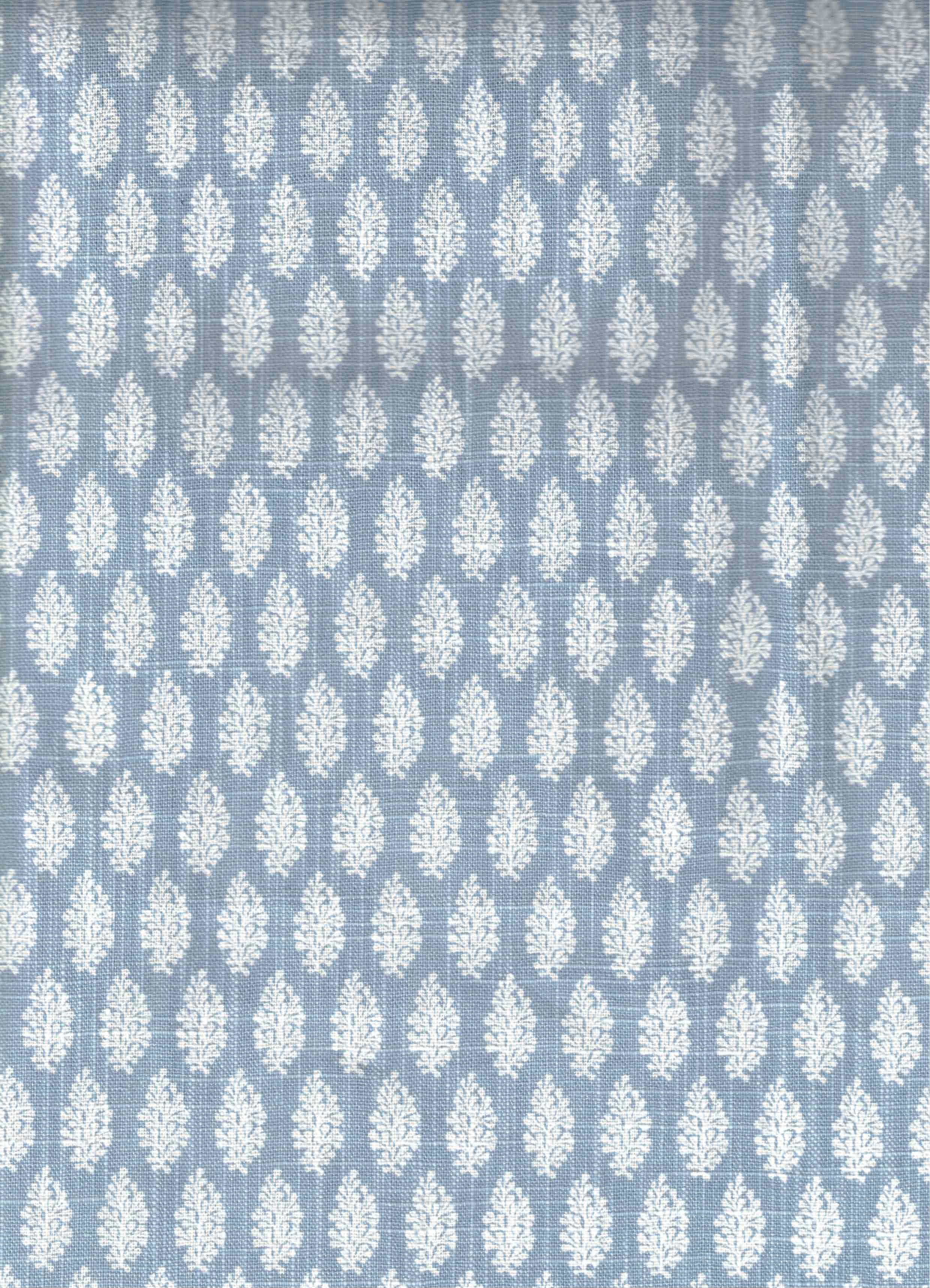 Bridget Chambray blue and white small petite floral pattern affordable fabric by the yard from nell hill's