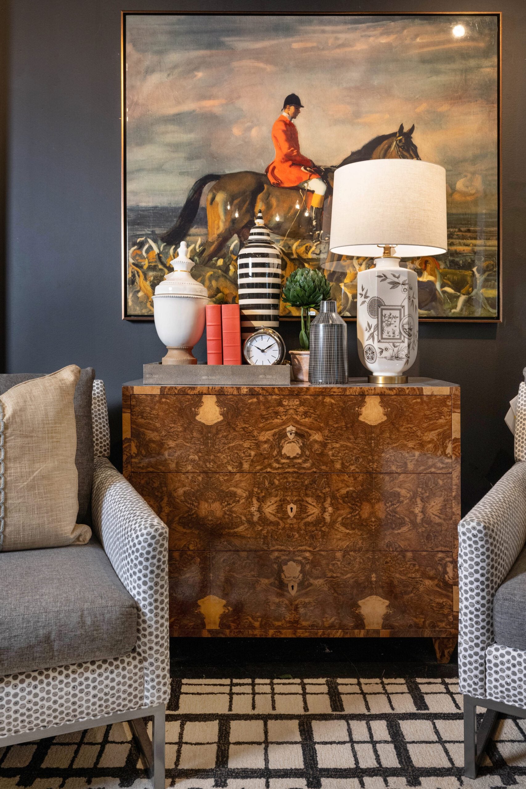 burl wood chest