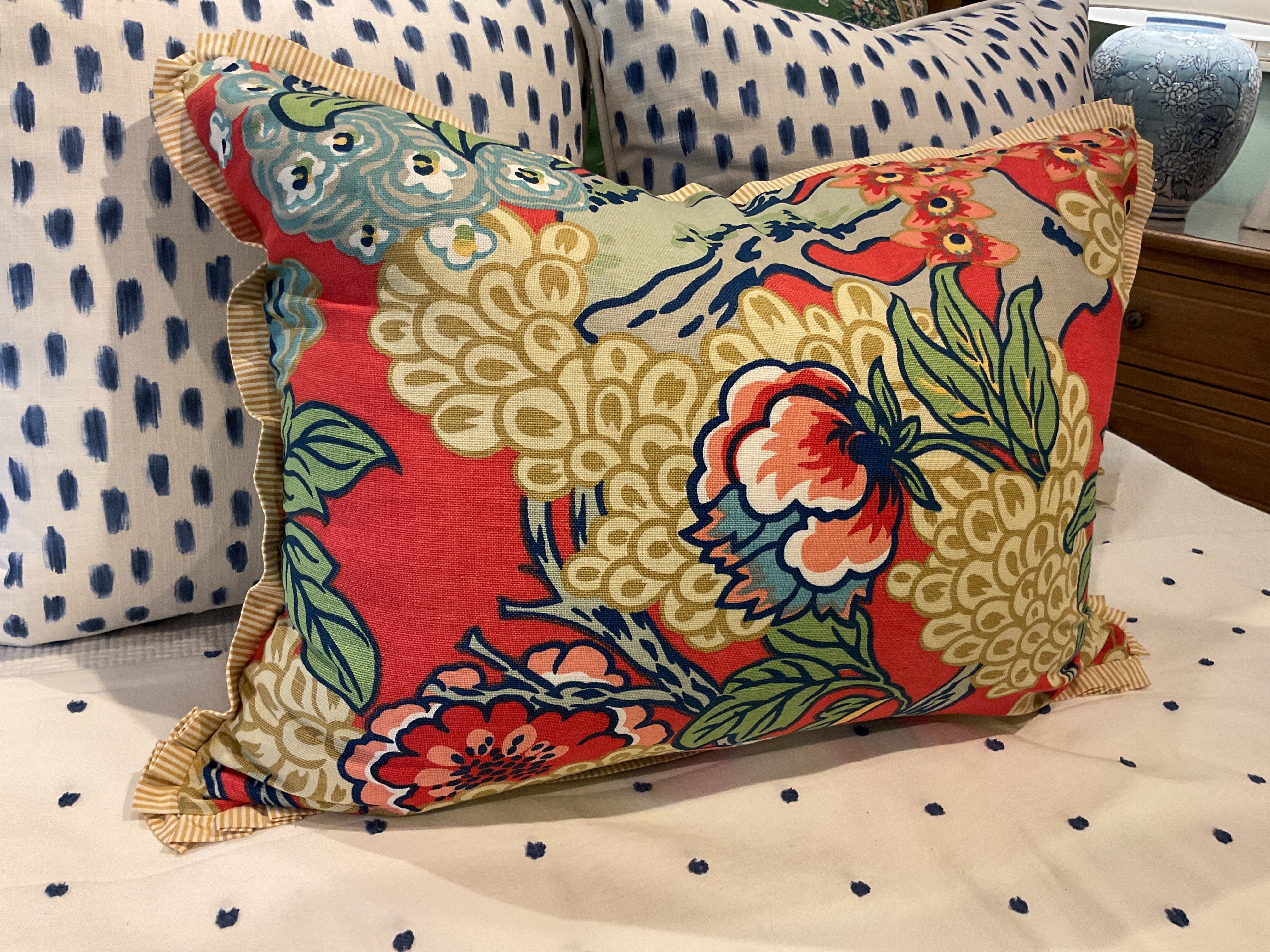 Honshu Coral (Front) w/ Gold Pleated Corners