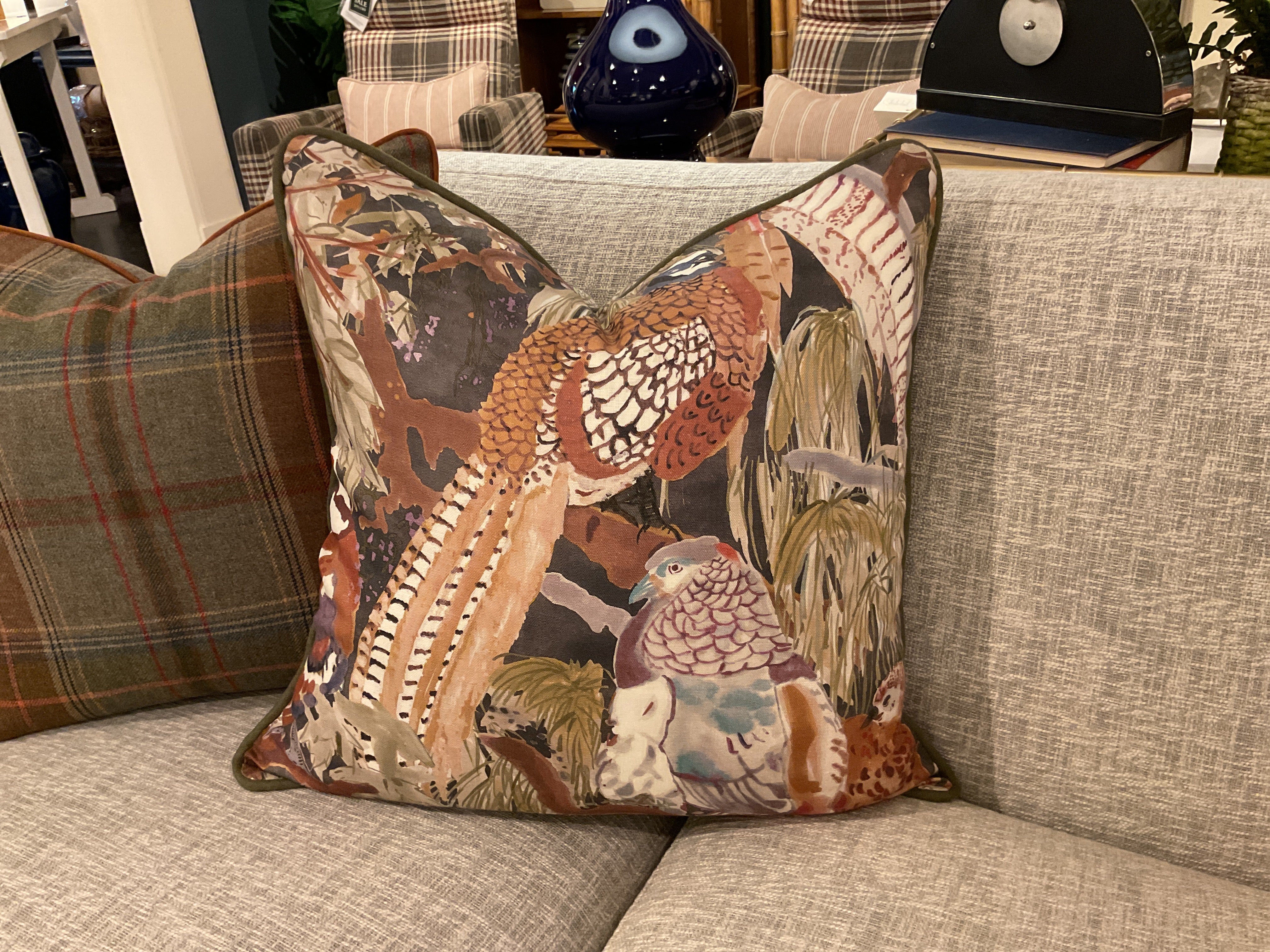 Game Birds w/ Sage Cord Pillow Sham