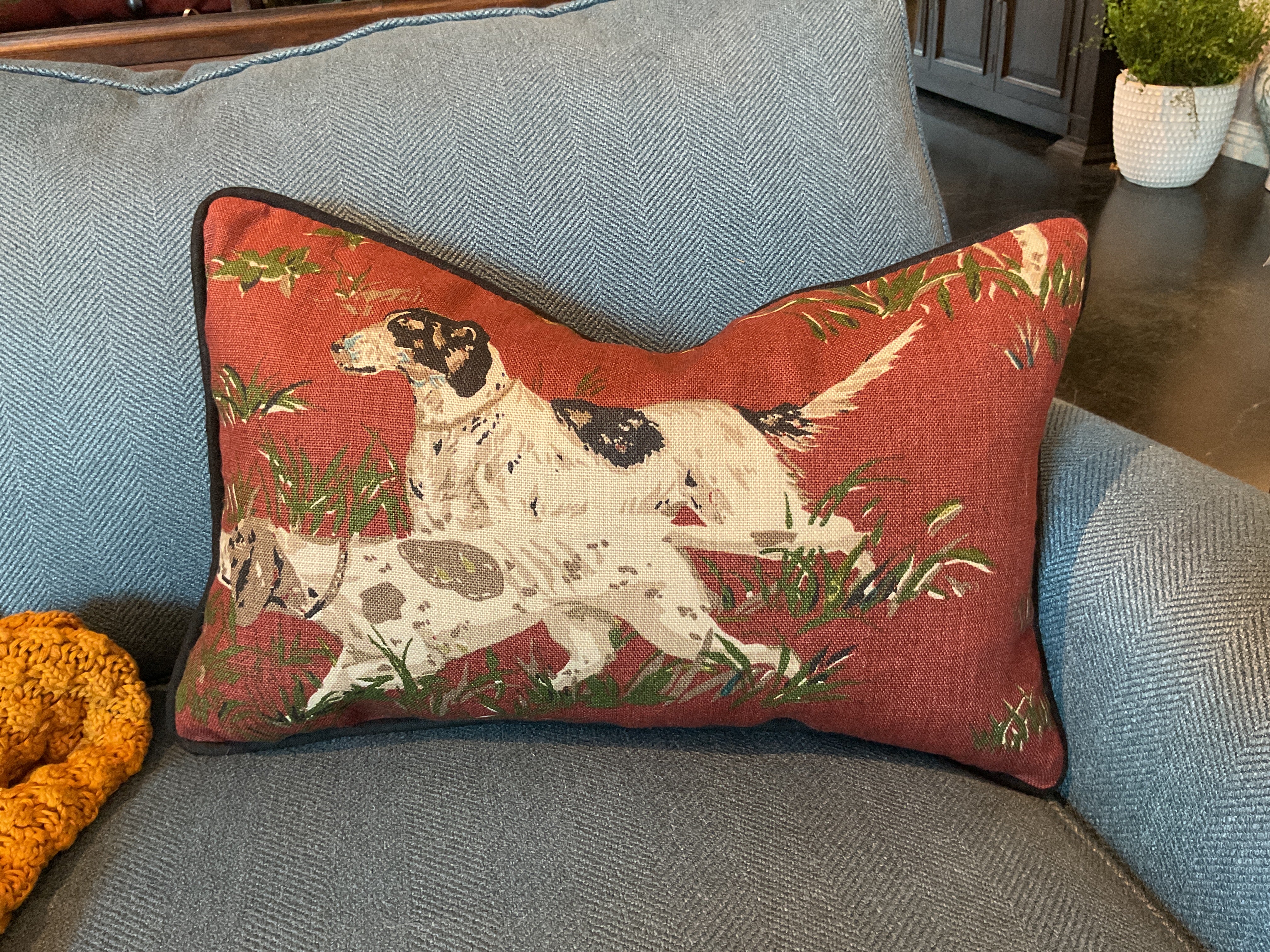 Pointers Burgundy (Front) w/ Black Cord Pillow Sham