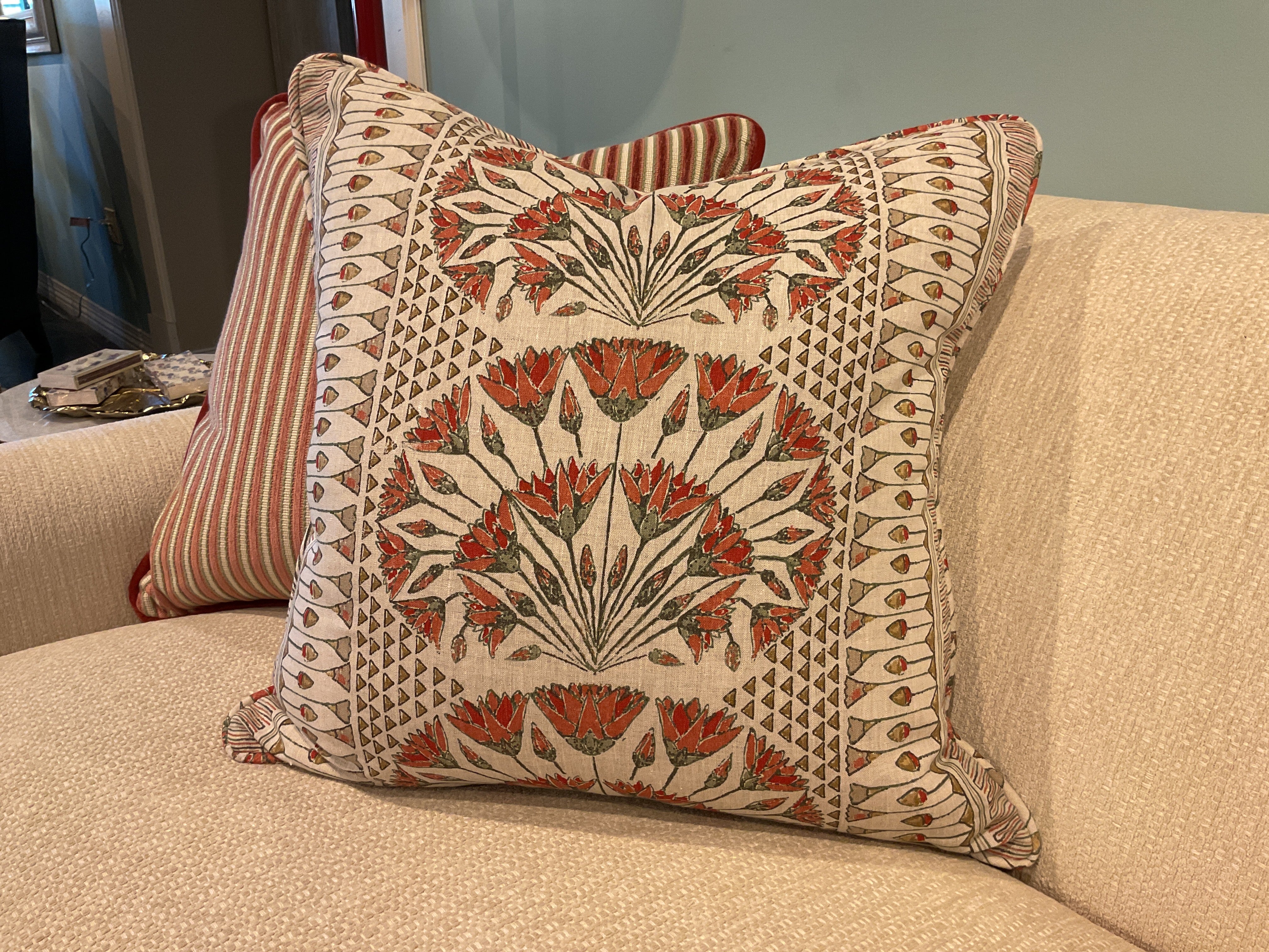 Cairo Coral w/ Self Cord Pillow Sham