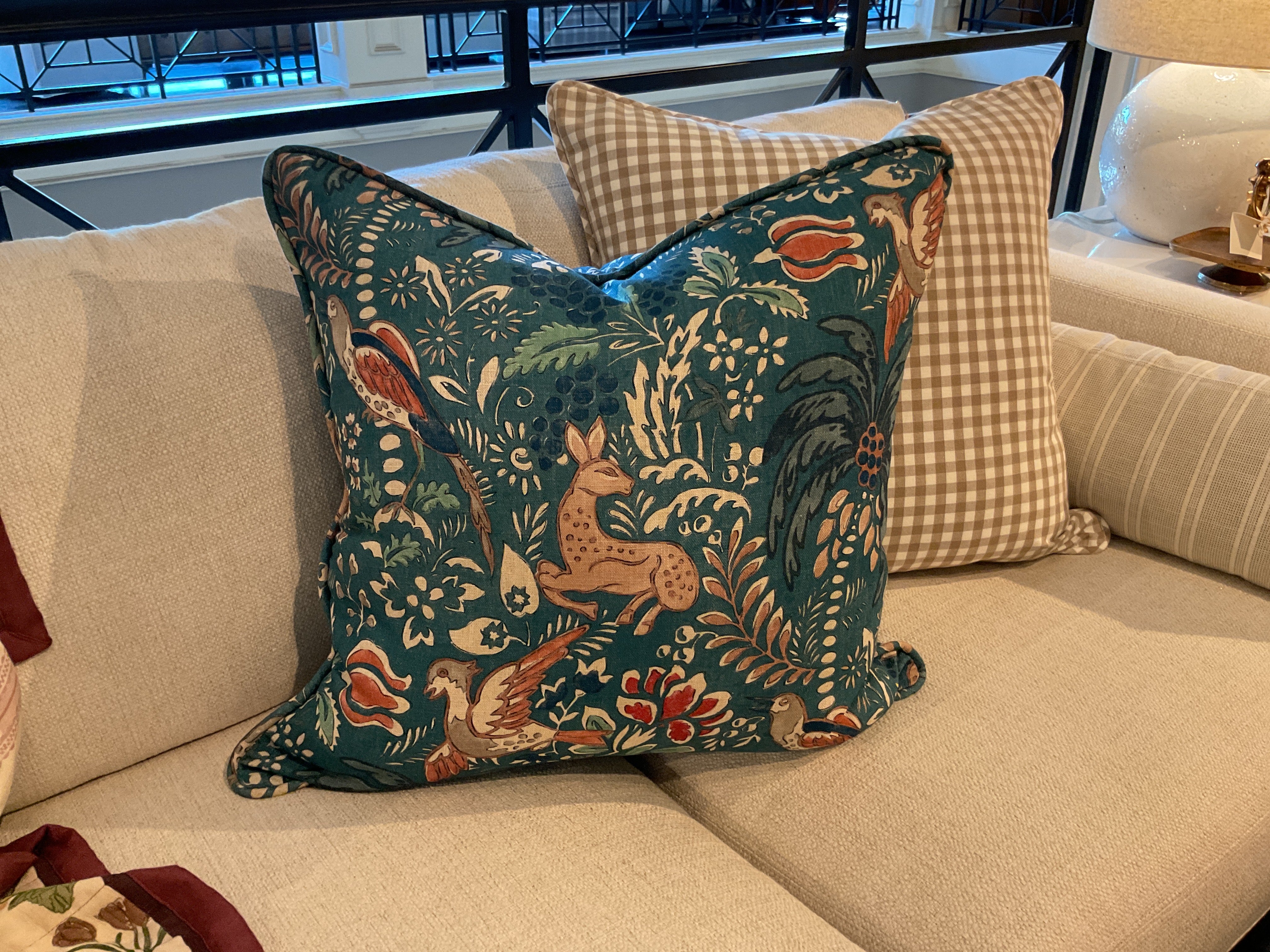 Folklore Teal w/ Self Cord Pillow Sham