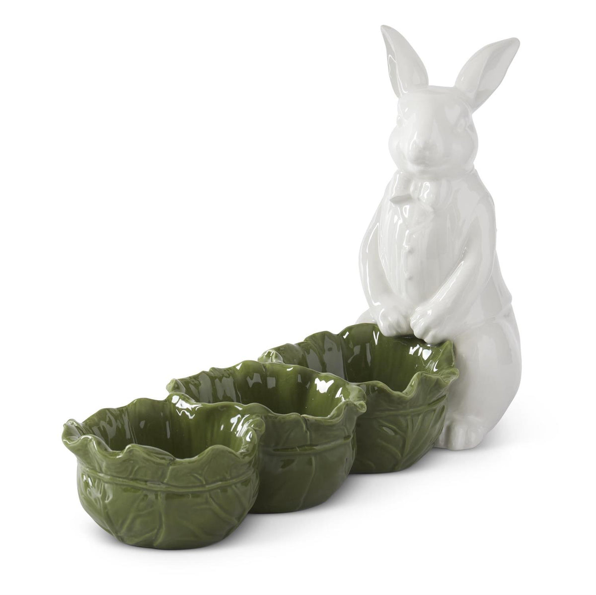 White & Green Dolomite Divided Cabbage Bowls w/Rabbit – Nell Hill's