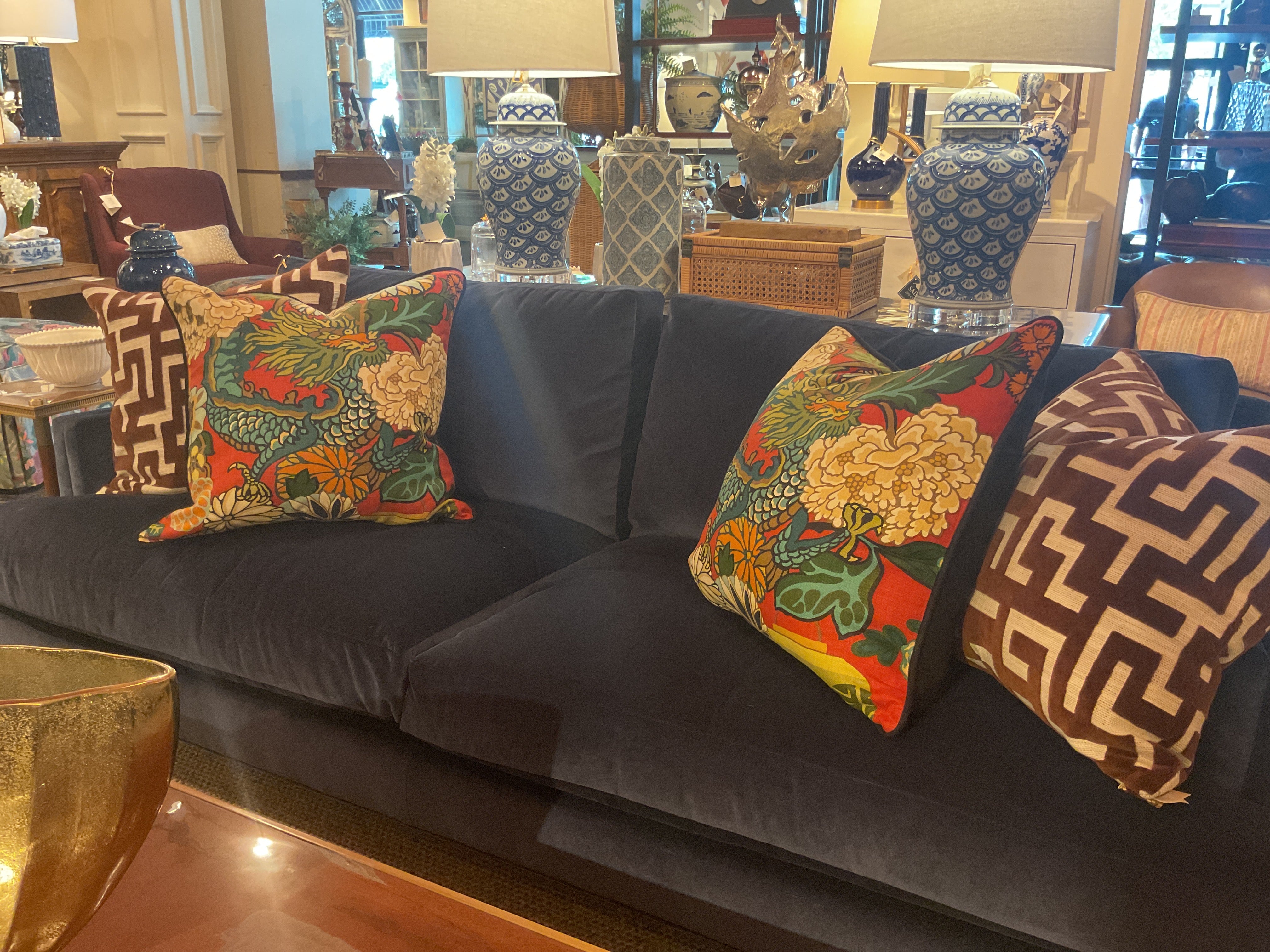 Chiang Mai Dragon (Front) w/ Black Cord Pillow Sham