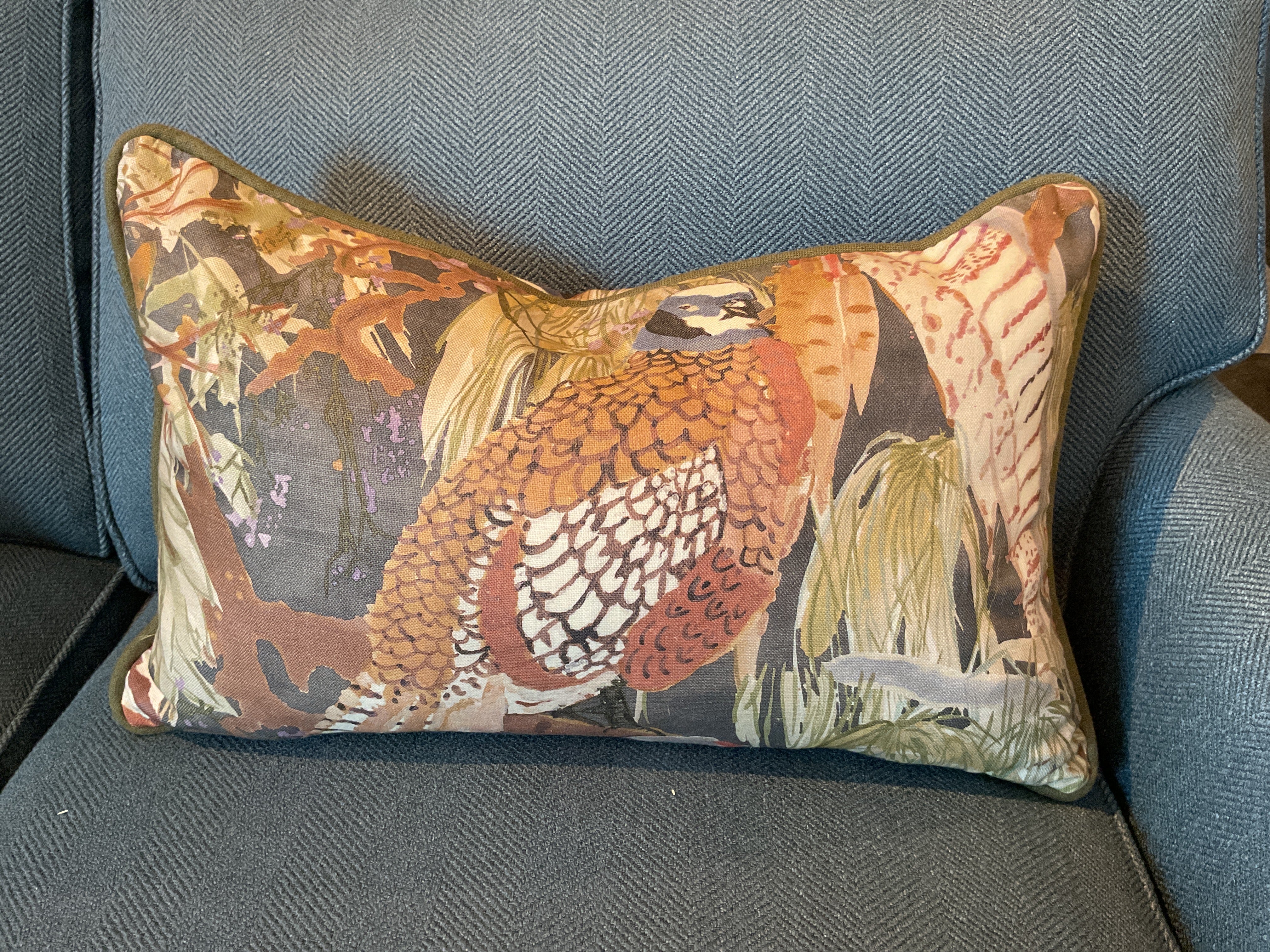 Game Birds w/ Sage Cord Pillow Sham