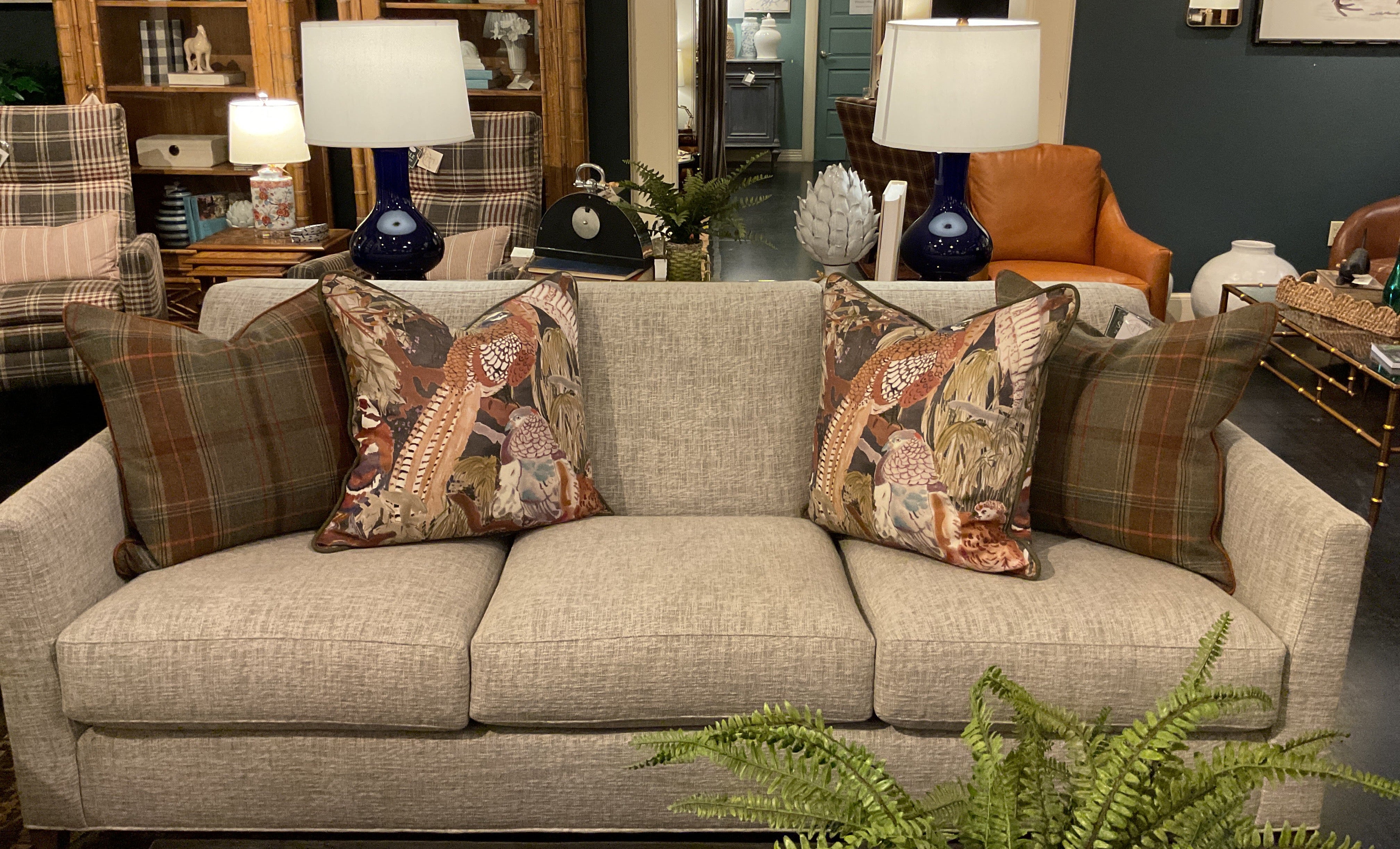 Game Birds w/ Sage Cord Pillow Sham