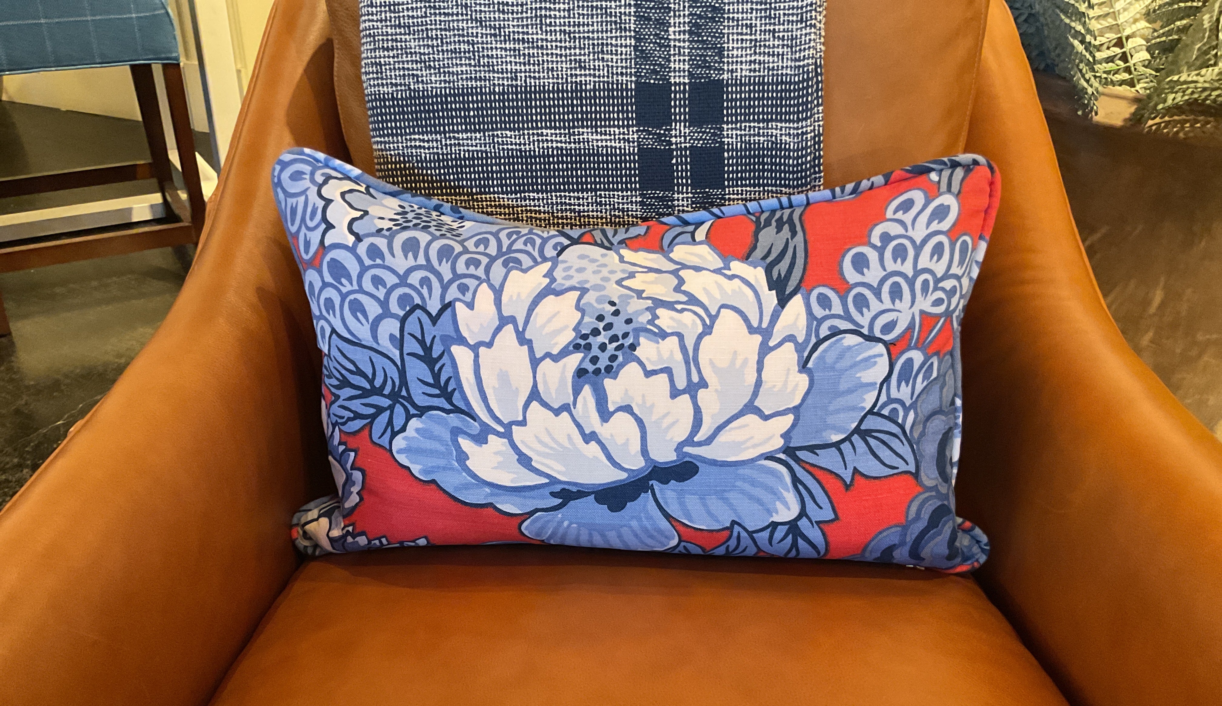 Honshu Red and Blue w/ Self Cord Pillow Sham