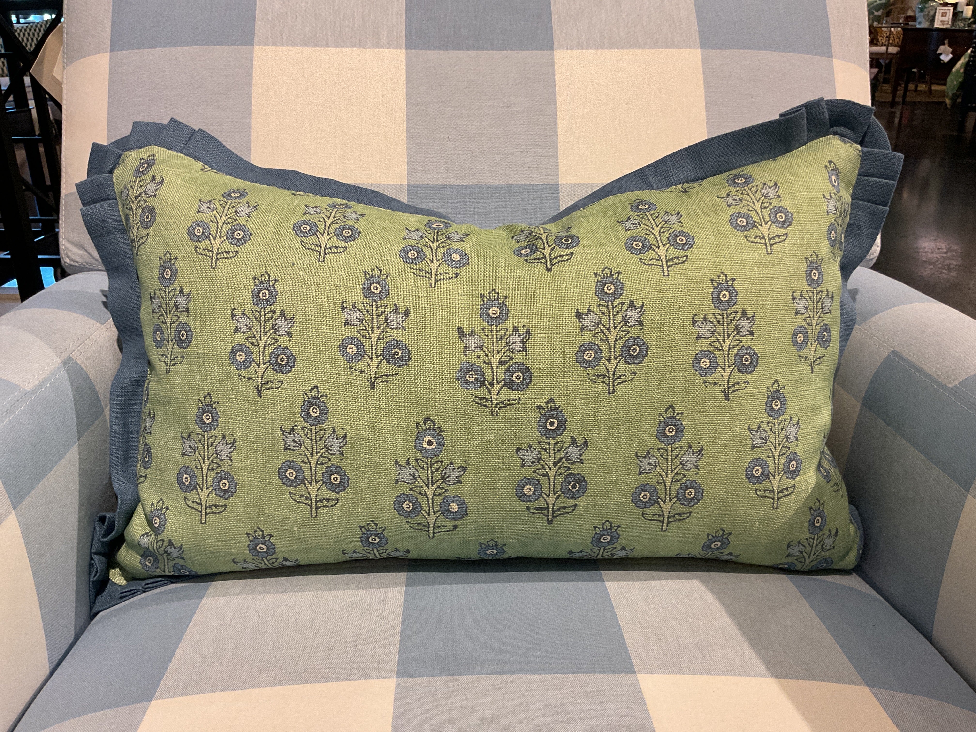 Poppy Sprig w/ JL Pleated Corners Pillow Sham