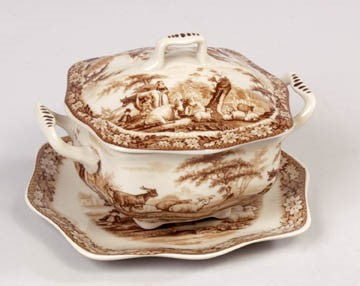 Tureen With Platter – Brown
