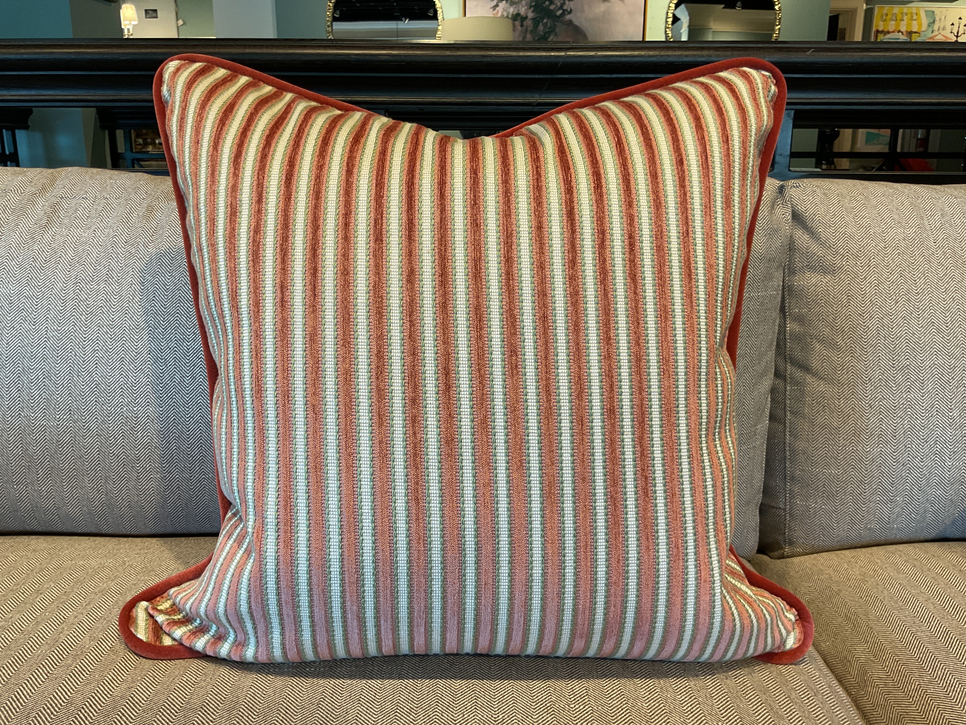 Balderic Stripe Rouge w/ Rouge Cord Pillow Sham