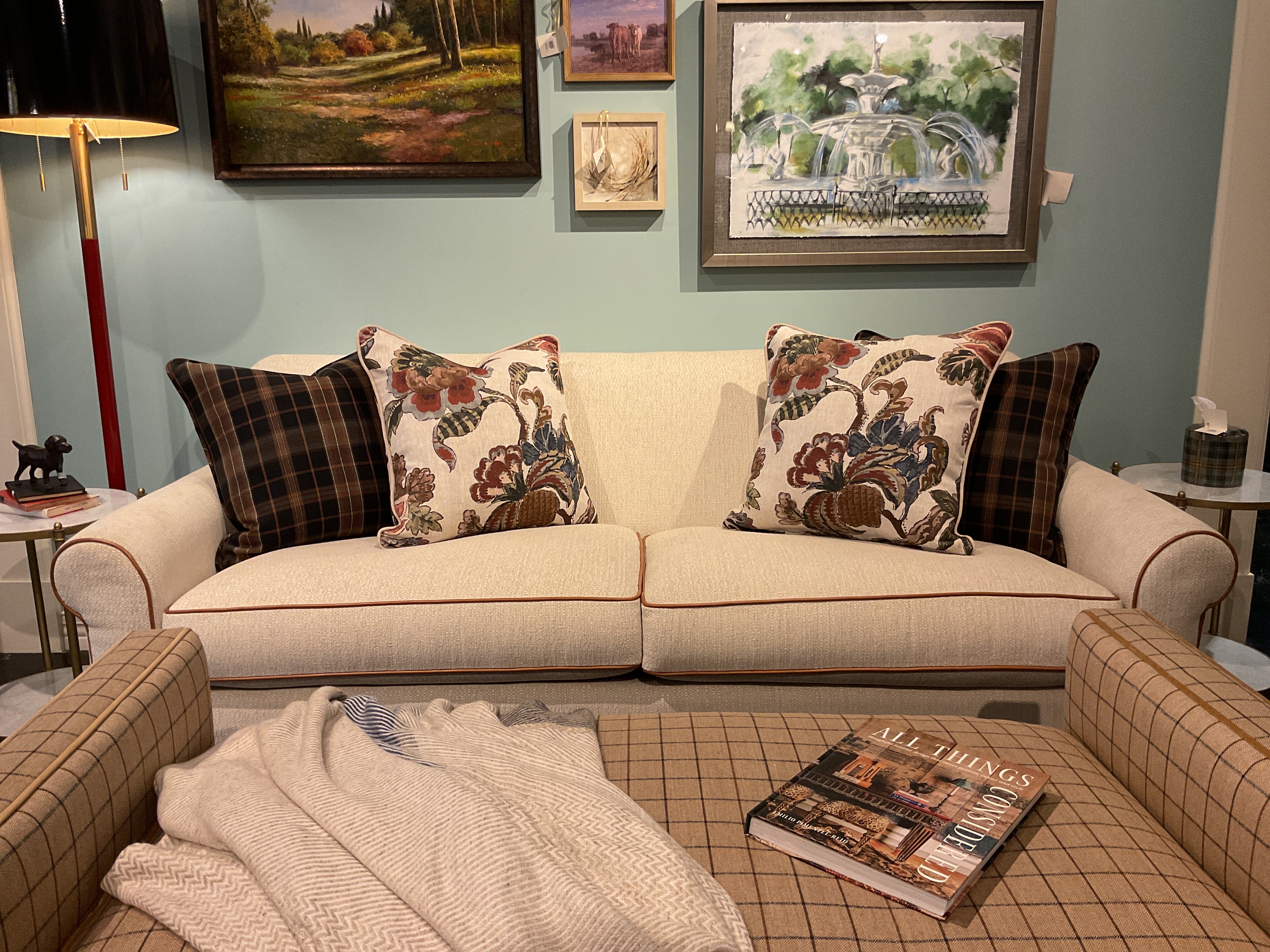 Stockbridge Apricot w/ Greige Cord Pillow Sham