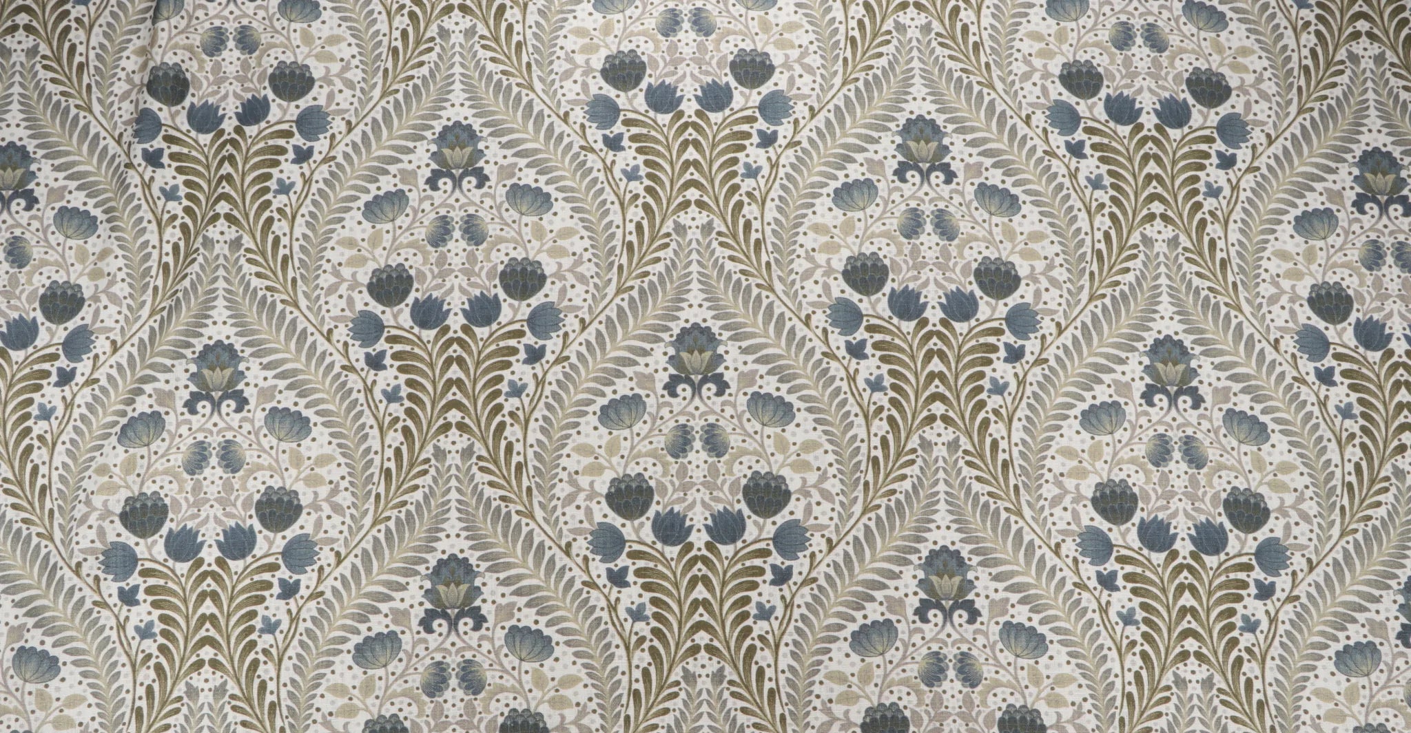 Berkshire Bluestone floral trellis blue and green fabric by the yard from nell hill's