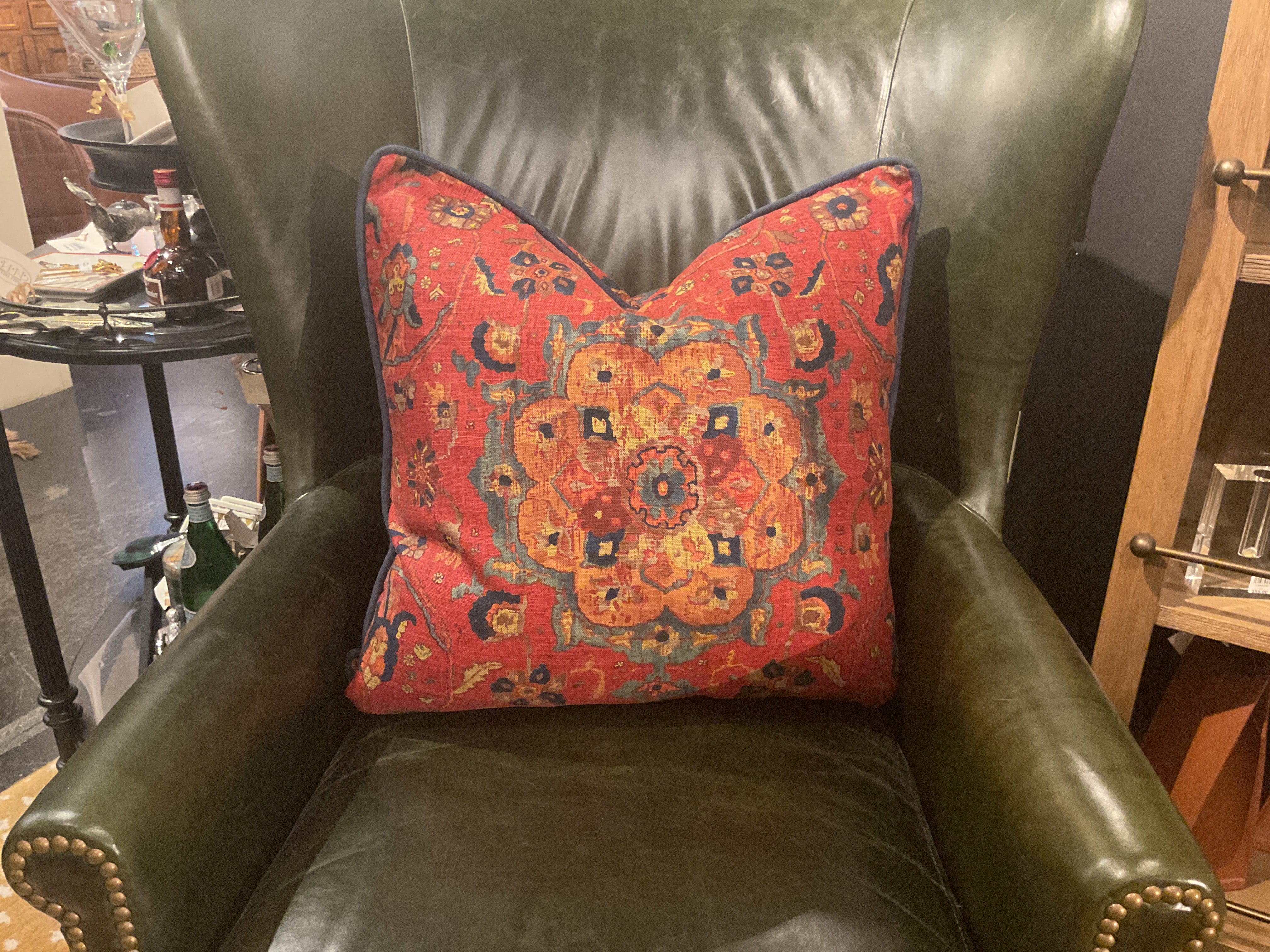 Jahanara Carpet w/ Navy Cord Pillow Sham