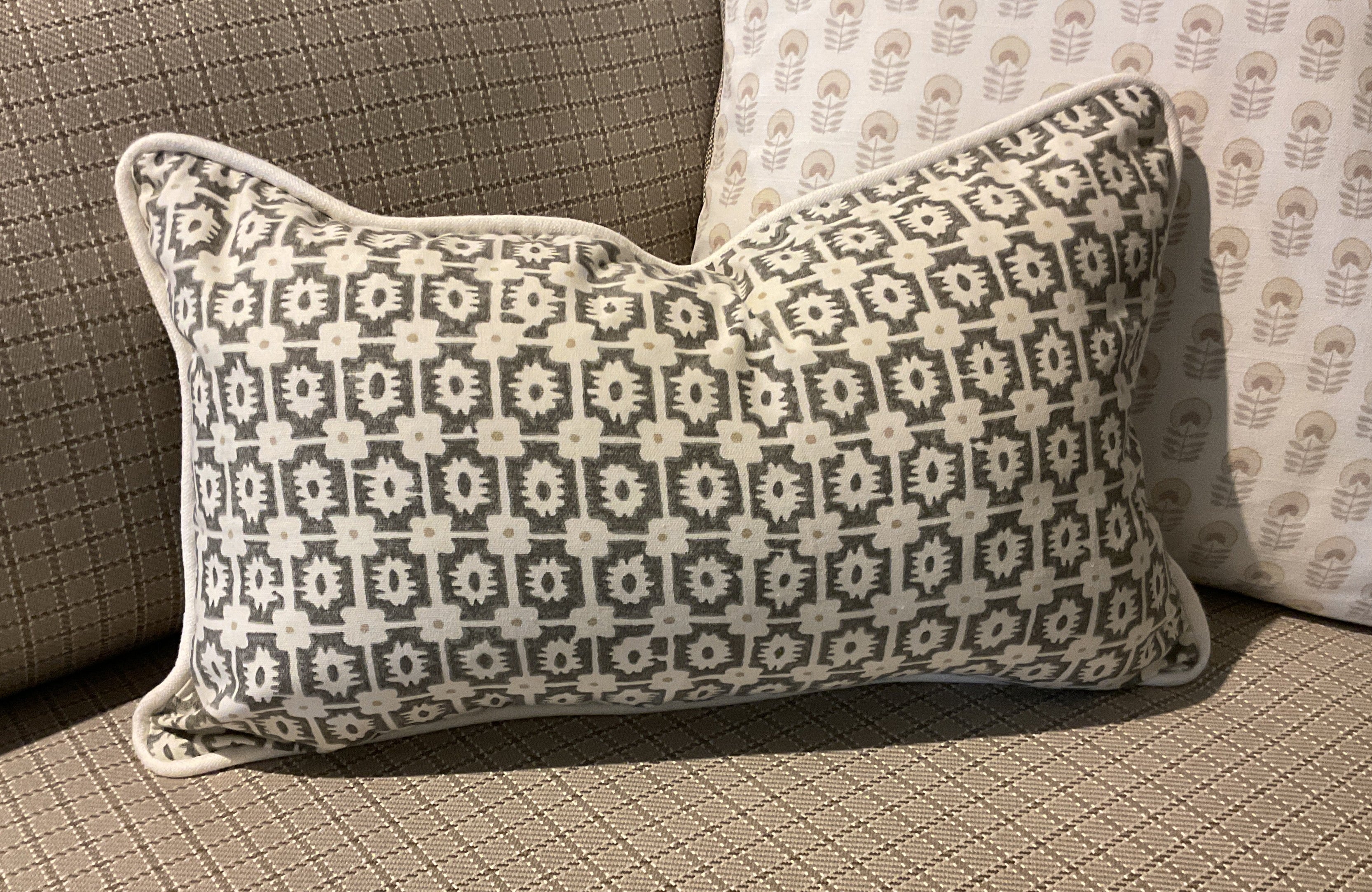 Catani Pewter w/ White Cord Pillow Sham