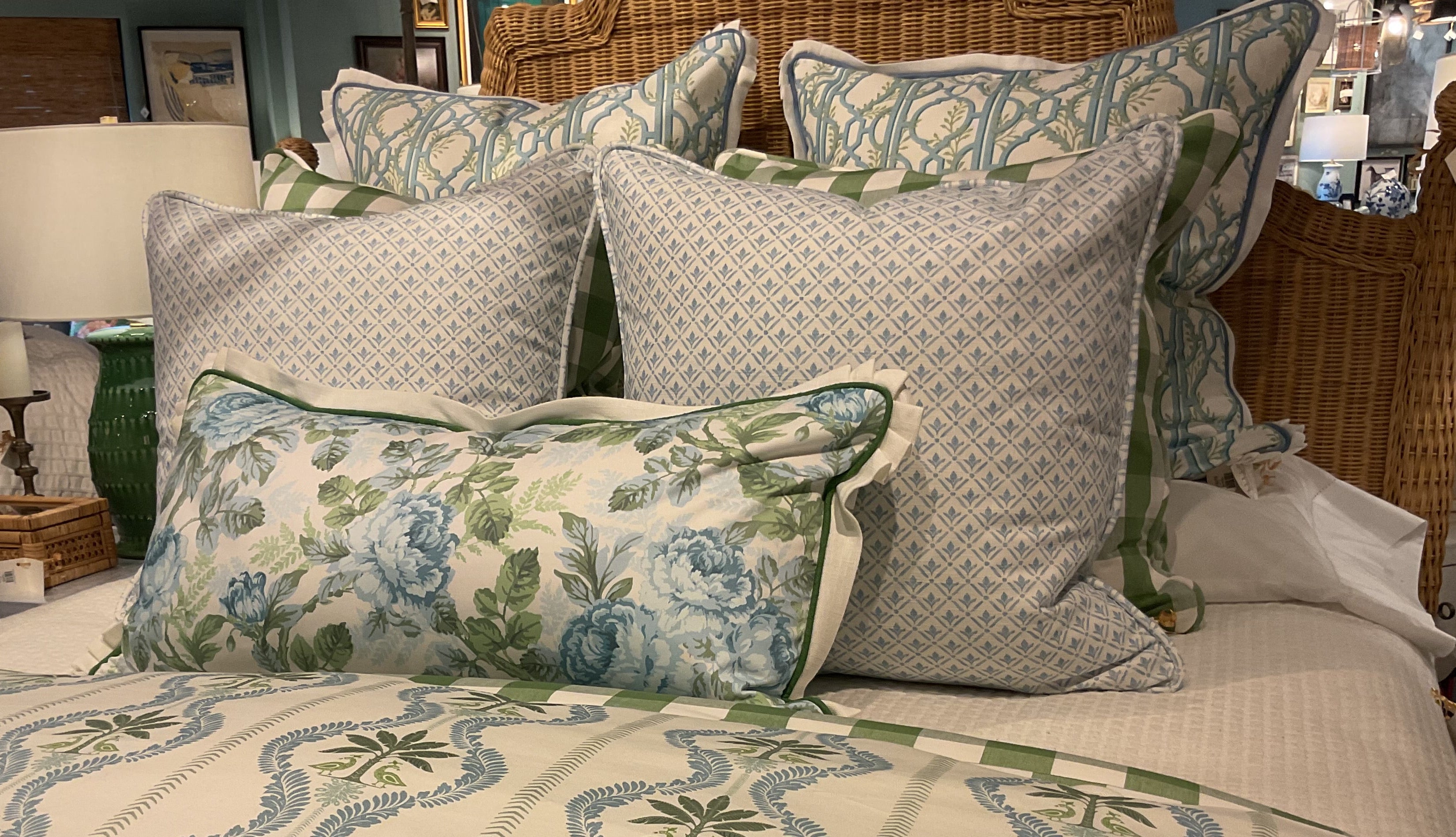 Lattice Lagoon Fabric by the Yard