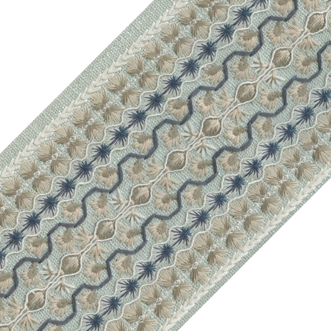 MurallaMist Tape Trim by the Yard from Nell Hill's hand embroidered floral motif