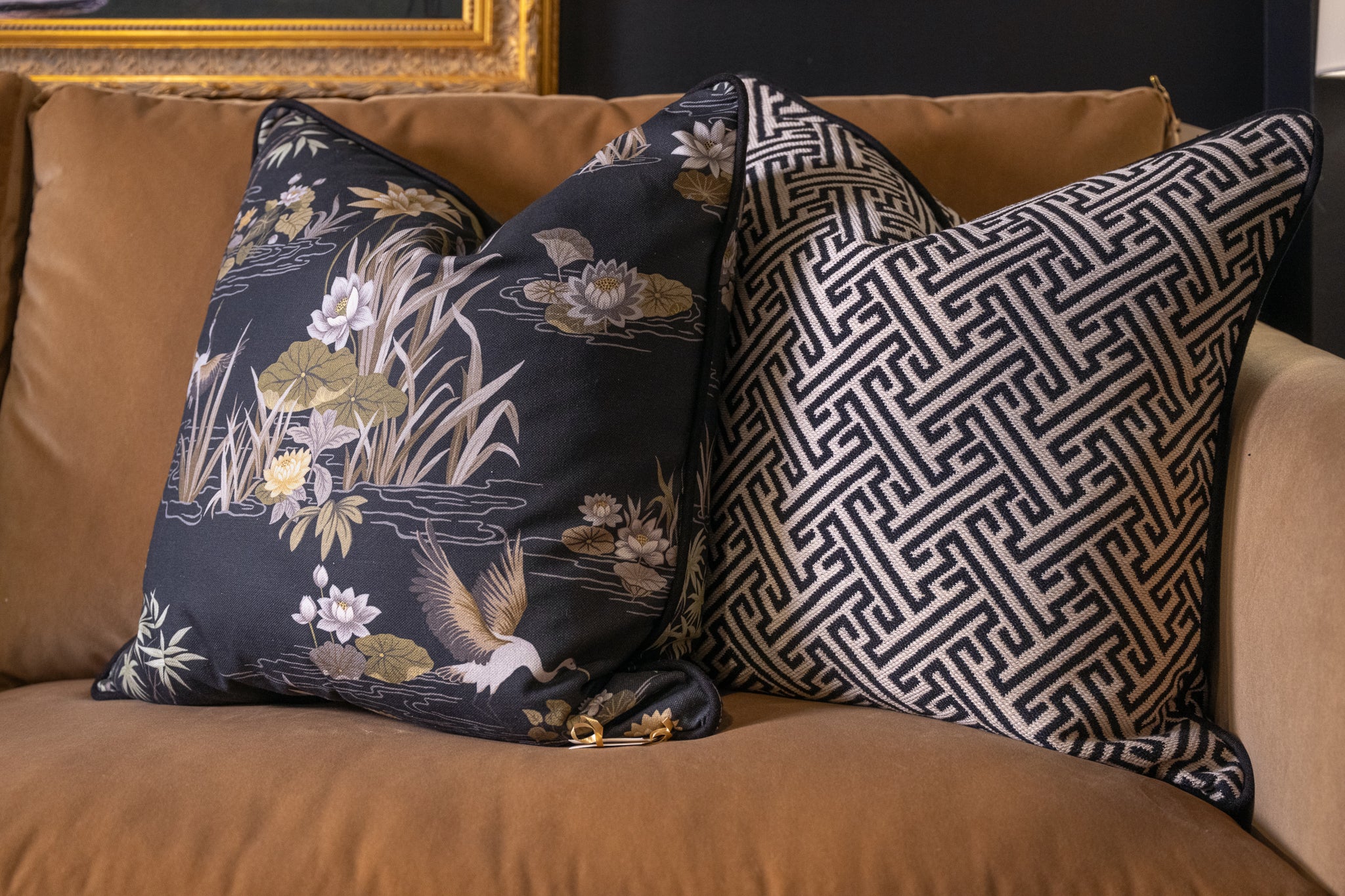 Athena Greek Key B&W Fabric by the Yard