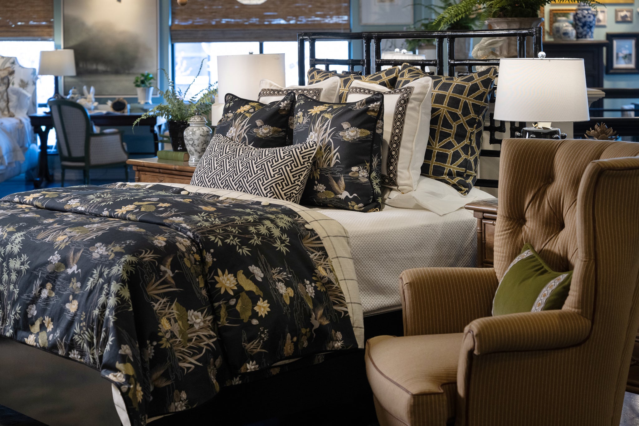 Moody Herons and Domino Effect Duvet