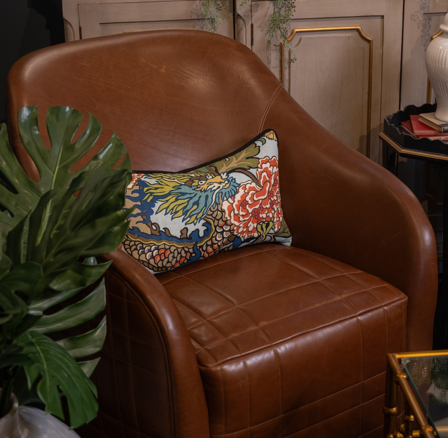 Chiang Mai Dragon (Front) w/ Black Cord Pillow Sham