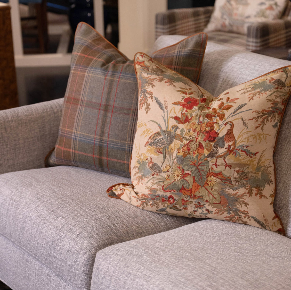 Quail Meadow w/ Sued Cord Pillow Sham