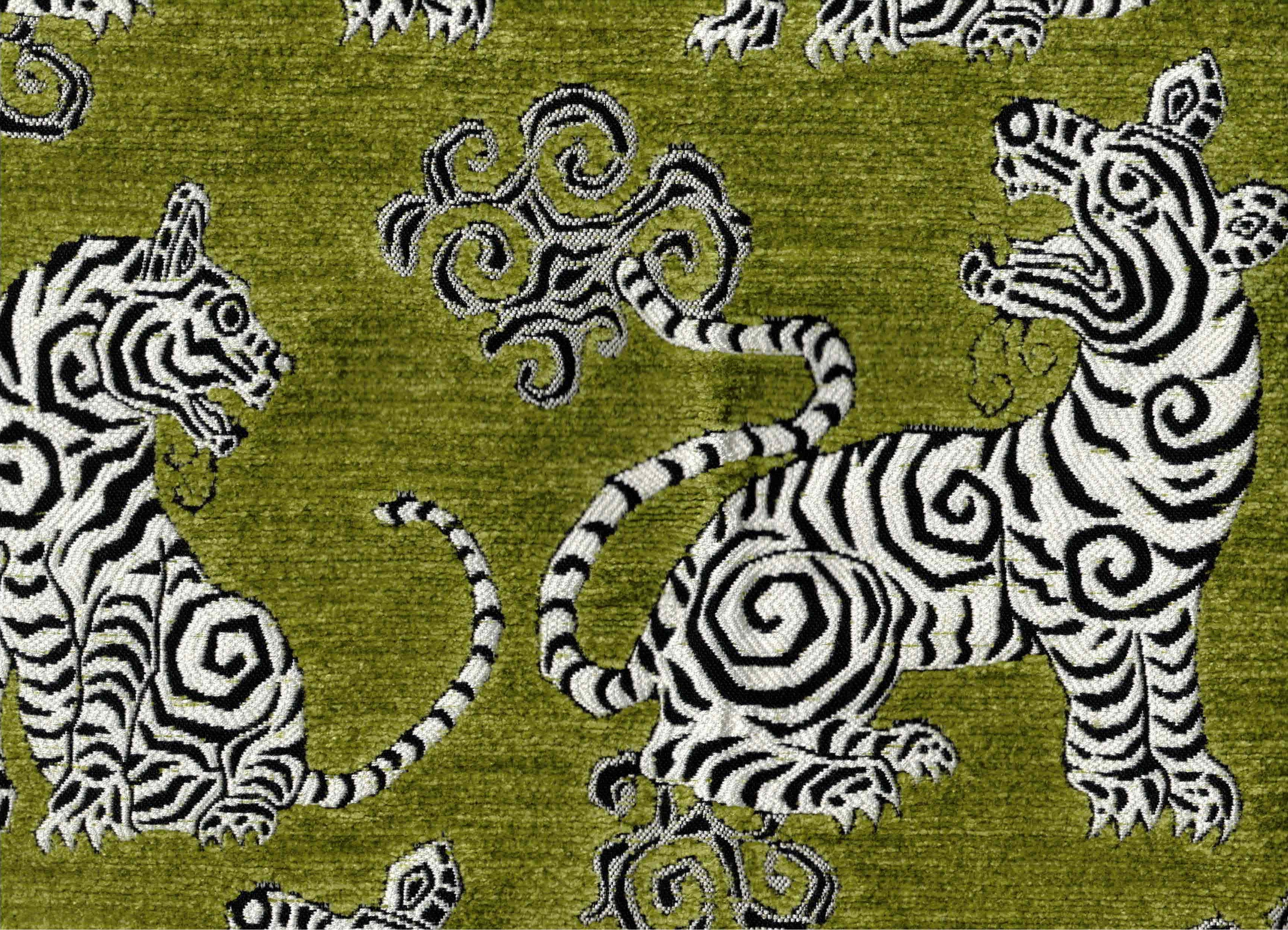 Tilly Tiger Green Fabric by the Yard