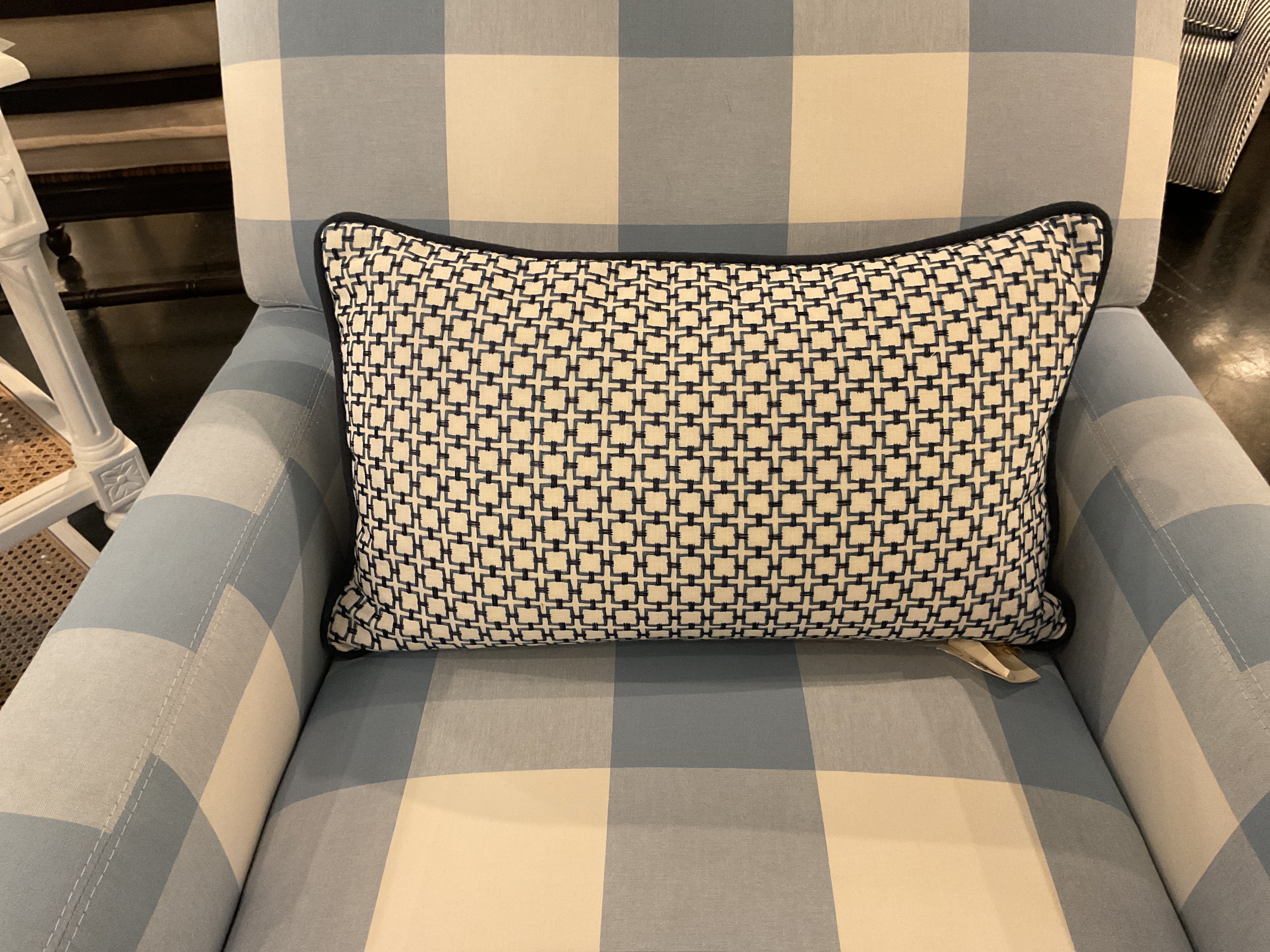 Checkerd Charm w/ Navy Cord