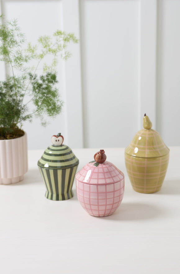 Winter Fruit Canister 5.5"x 7.5"-Pink