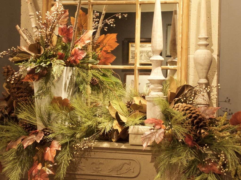 A captivating fall mantel at Nell Hill's.