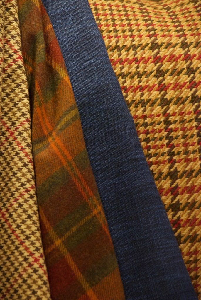 Here's a sample of country menswear fabrics from Nell Hill's 