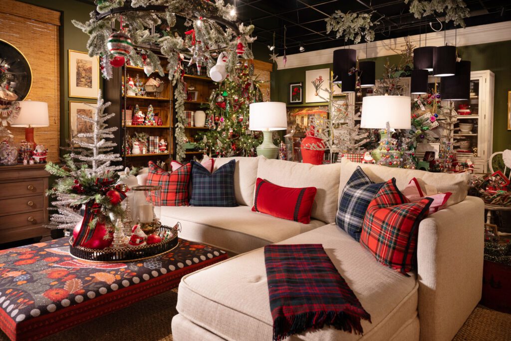 holiday decor in living room